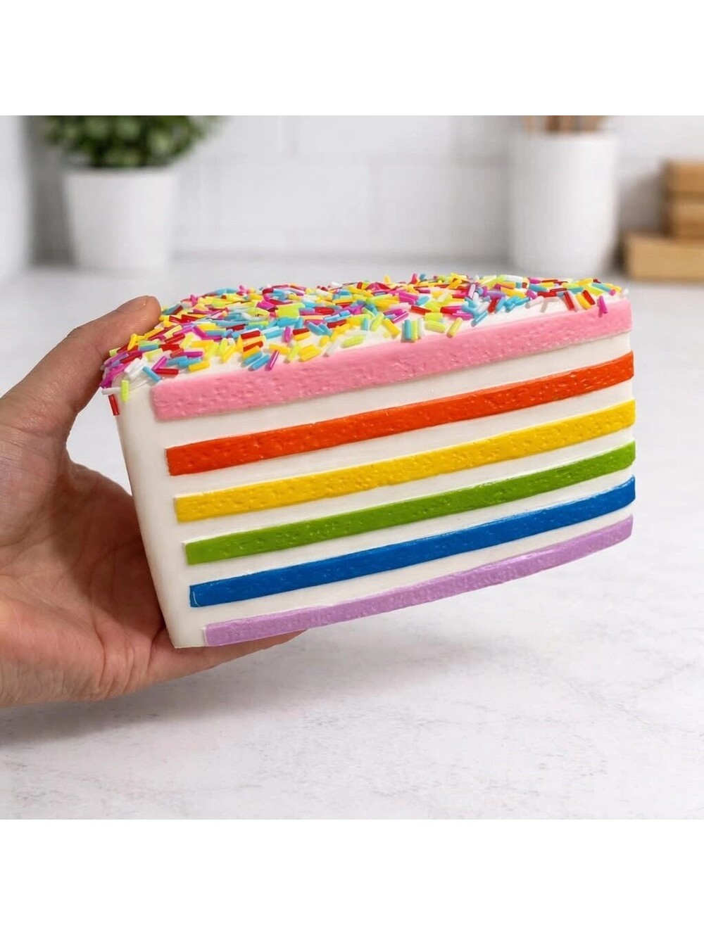 Rainbow Layer Cake Squishy Slow Rising Stress Relief Toy